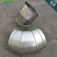 佛山風管廠熱銷不銹鋼304螺旋風管及配件90/45度蝦米彎頭