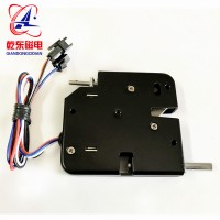 存包柜防盜電磁鎖帶推桿反饋12V電磁鎖電控鎖廠家-乾東磁電