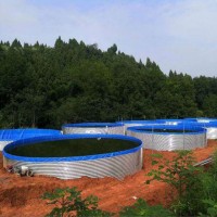 鍍鋅板水池圓形鐵桶蓄水池 草魚對(duì)蝦帆布養(yǎng)殖池 帆布水池魚池